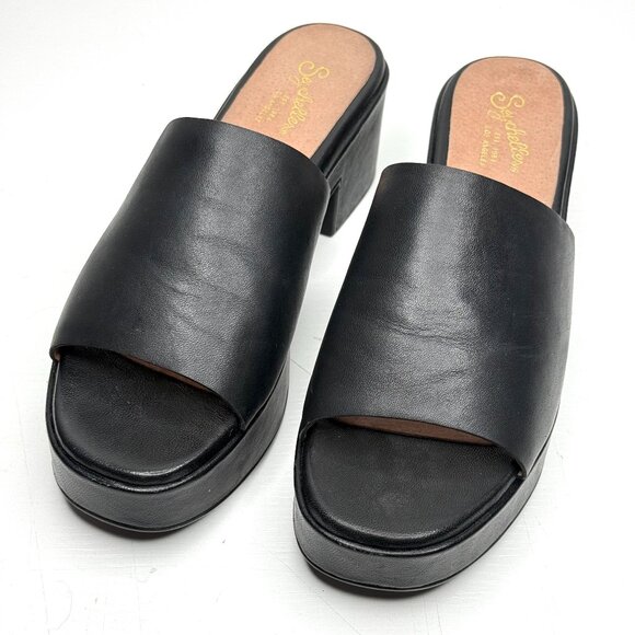 Seychelles One Of A Kind Leather Mule Slides Platform Heeled Sandals Womens 10 - Picture 1 of 10